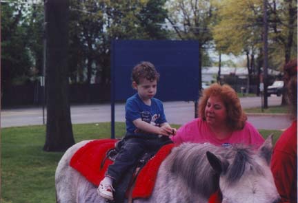 Louis takes a ride on a Horse (Jill at side)