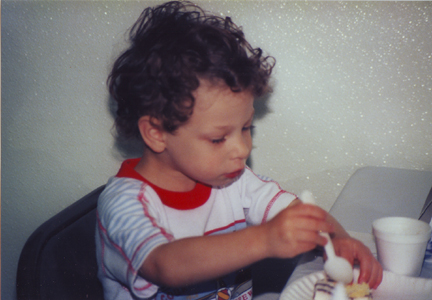 Louis enjoys the cake