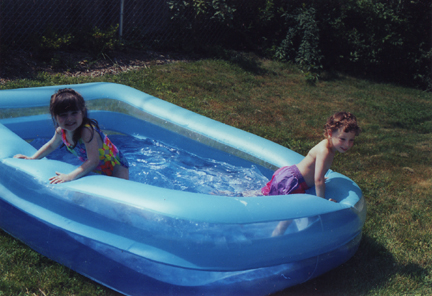 Back in the pool w Cousin Lauren