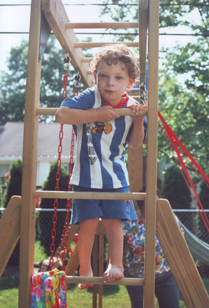 Louis and Aunt Carrie & Uncle Steve's new swing set