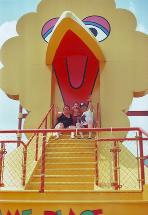 Jill, Louis & Howard resting on Big Bird