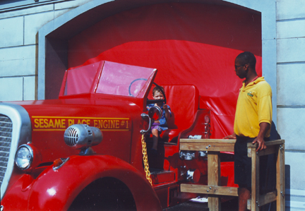 Louis drives and old Fire Truck