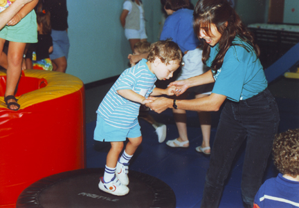 Louis trying out bouncing balloon