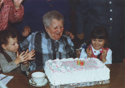 Louis, GG Sherry , Cousin Lauren and the cake