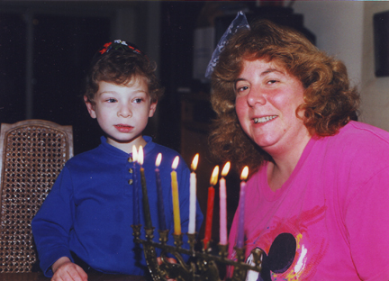 Lous & Jill in front of Menorah