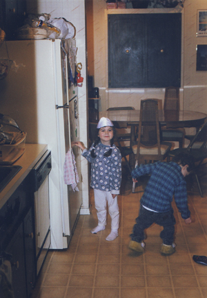 Louis & Cousin Lauren in the Kitchen