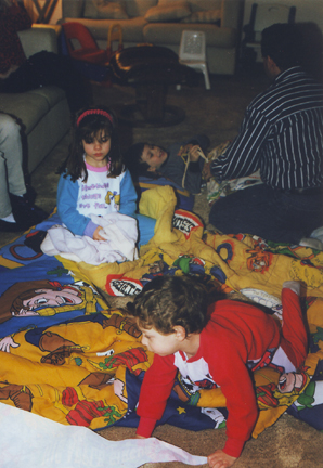 L-R: Abby Elis, David & Allen Levy (back to camera) & Louis