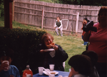 Grandma Renee Enjoying Pizza