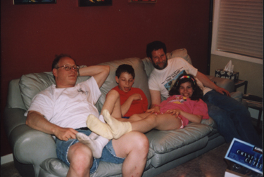 Howard, Louis, Alan & Abby on the couch