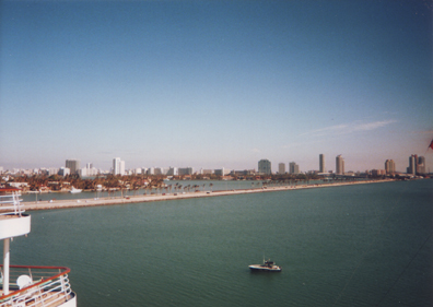 Miami Beach looking North from ship at dock