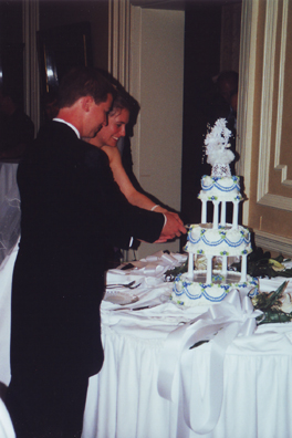 Andrew & Sarah Cutting The Cake