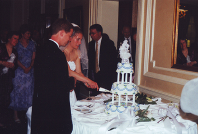 Andrew & Sarah Cutting The Cake