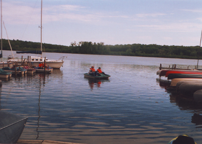 Howard & Louis in Pedal Boat