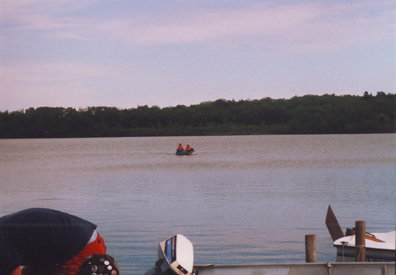 Howard & Louis in Pedal Boat