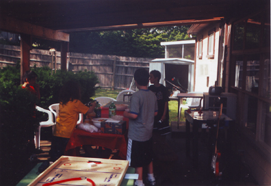 Snacking around the picnic Table