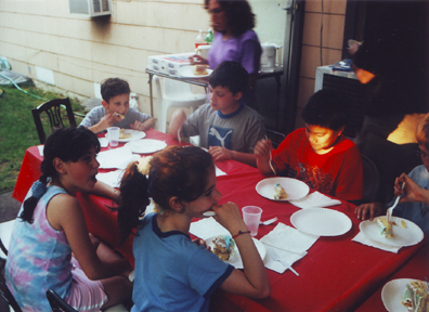 Everyone is happy eating