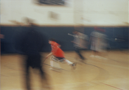 Louis running with the puck