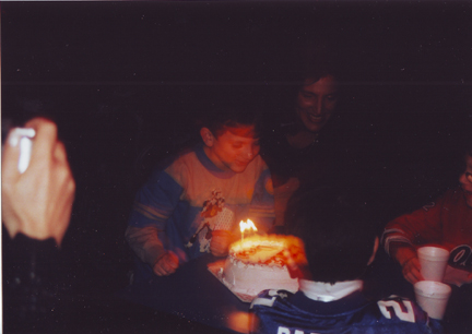 Drew blowing out the candles