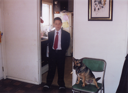 All dressed up in Kitchen hallway with foxy