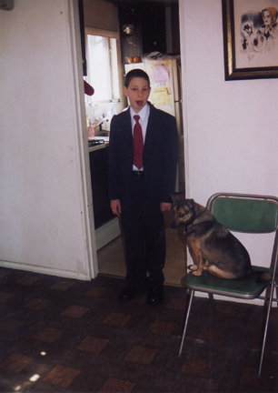 All dressed up in Kitchen hallway with foxy