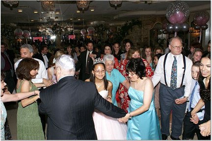 Dancing at receiption - Howard & Louis at middle right