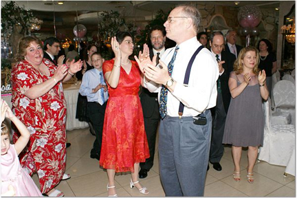 Dancing at receiption - Jill, Louis & Howard w Gail Elis