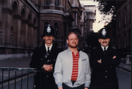 Howard Parnes with Bobbies @ 10 Downing Street